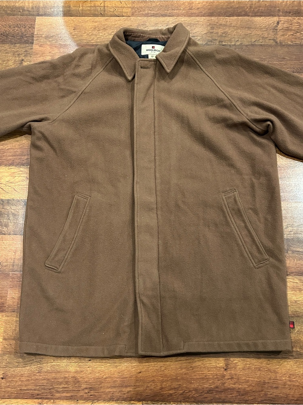 Vintage Woolrich Men's XL Brown Wool Peacoat Overcoat Long Coat